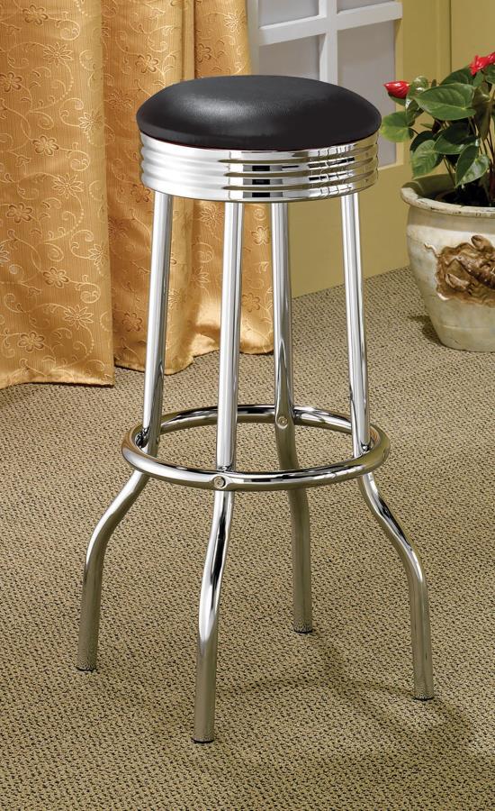 Theodore Black Swivel Bar Stool