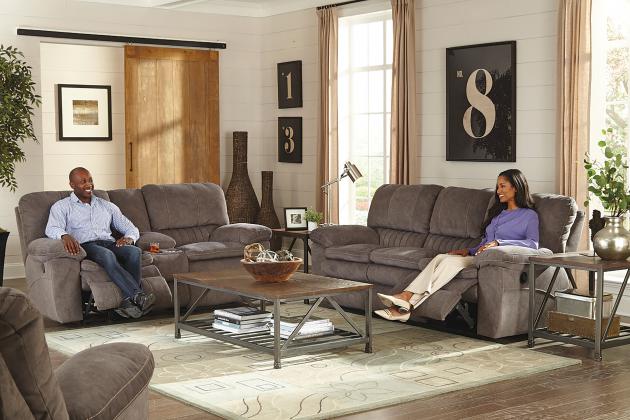 Reyes Power Lay Flat Recl Console Loveseat w/Storage &amp; Cupholders