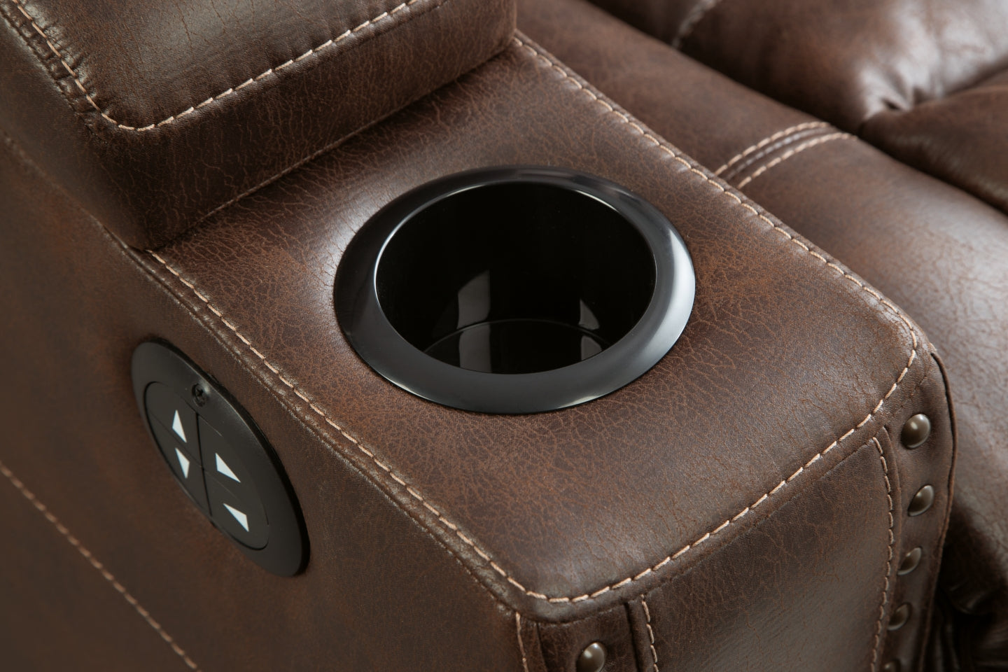 Owner's Box Power Reclining Loveseat with Console