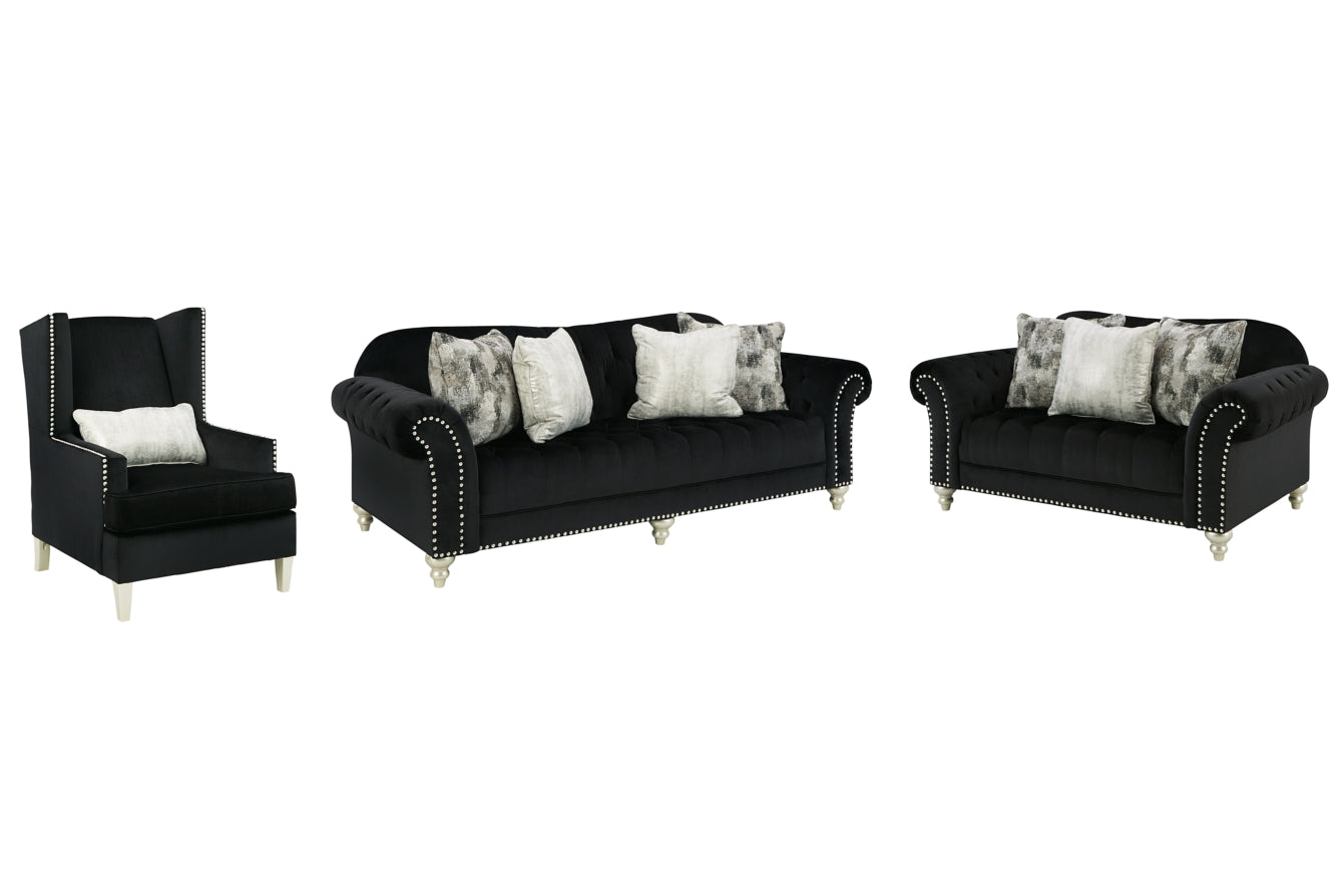 Harriotte Sofa, Loveseat and Chair - PKG010932