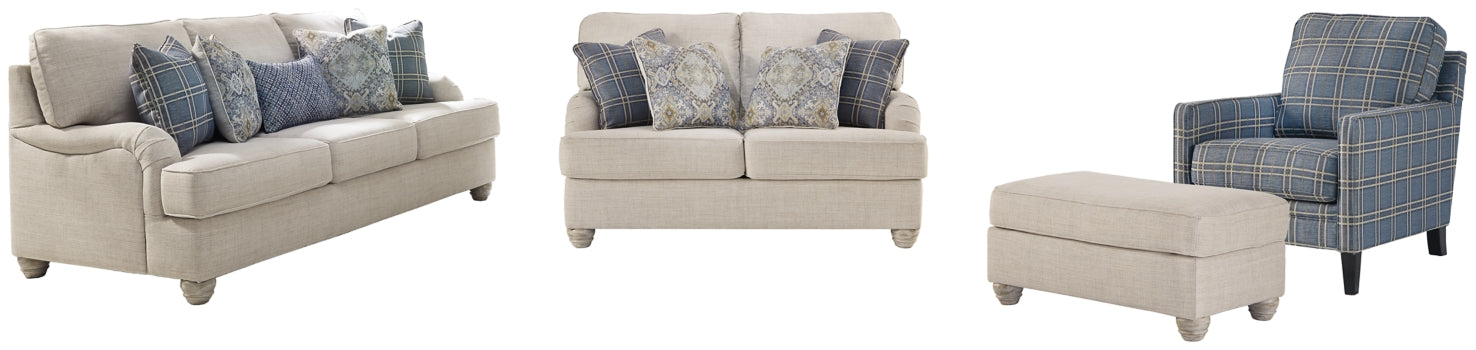 Traemore Sofa, Loveseat, Chair and Ottoman - PKG001040