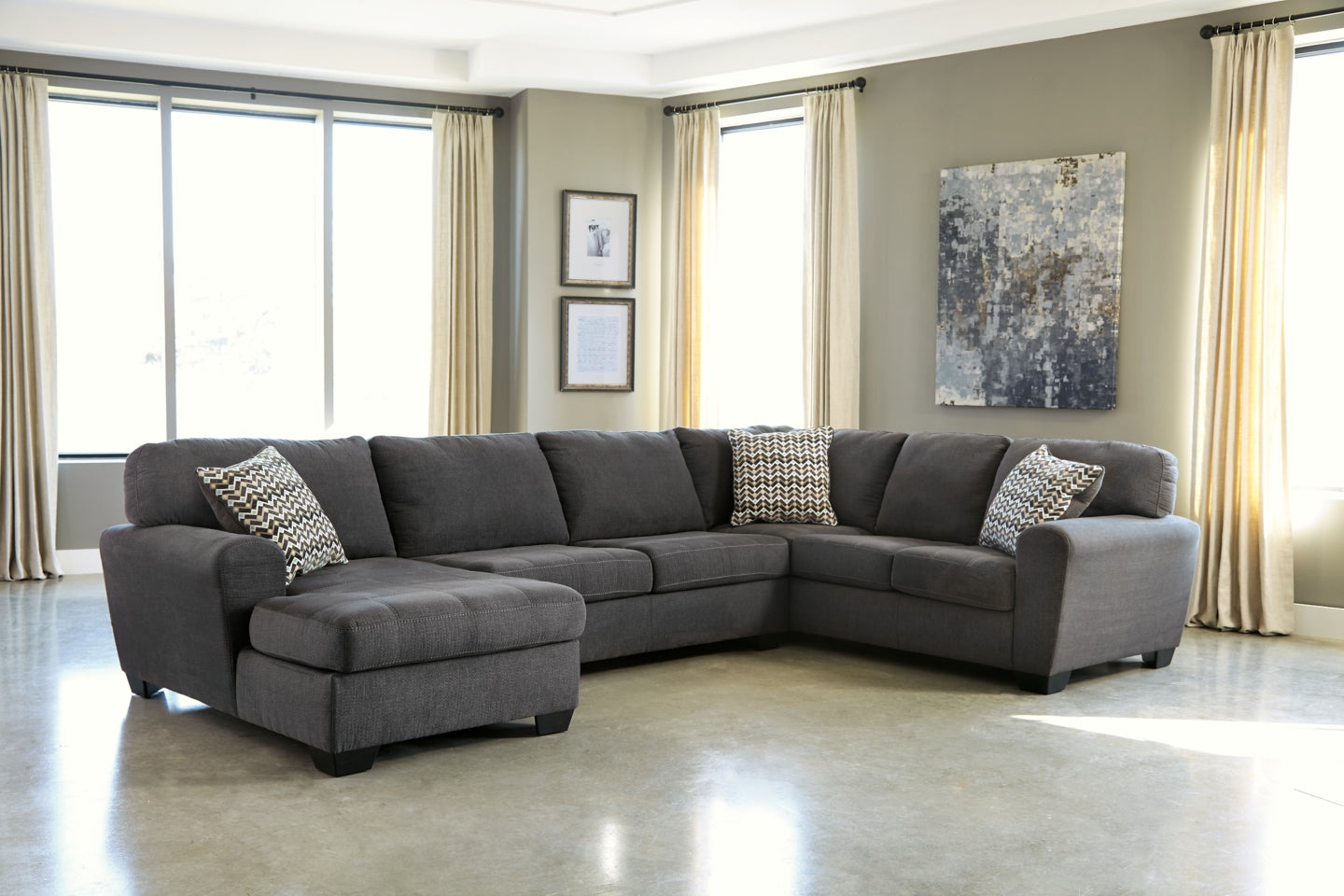 Ambee 3-Piece Sectional with Ottoman - PKG010934