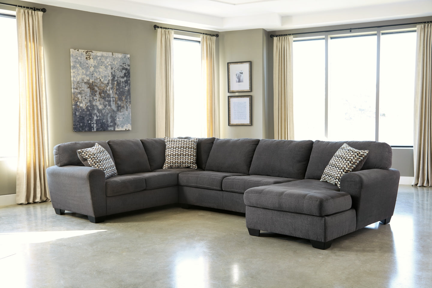 Ambee 3-Piece Sectional with Ottoman - PKG010935