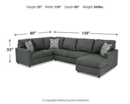 Edenfield 3-Piece Sectional with Ottoman - PKG014852