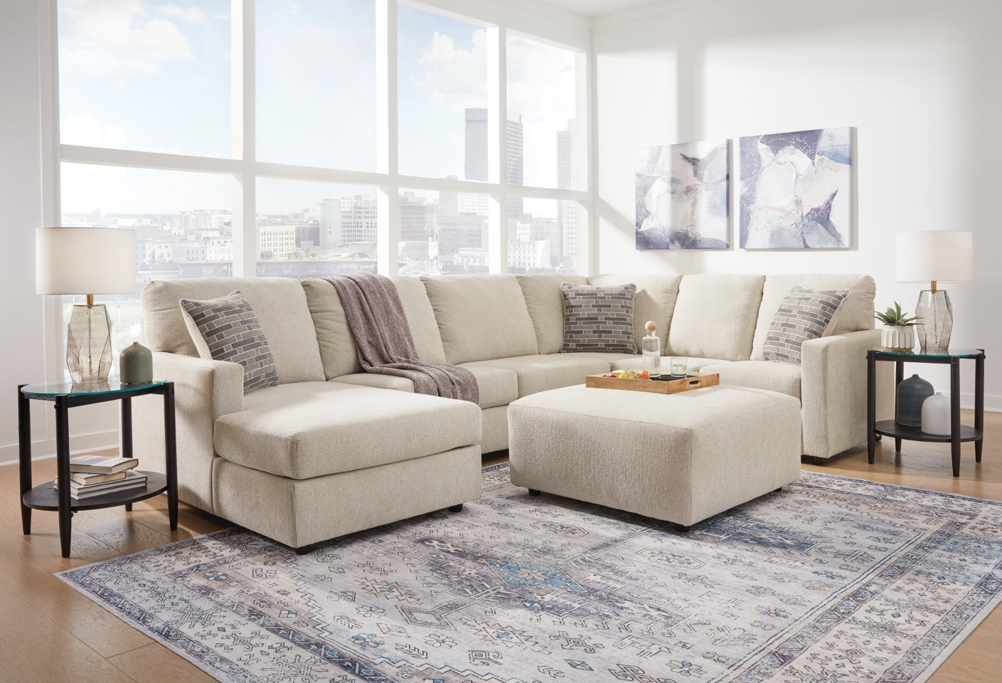 Edenfield 3-Piece Sectional with Ottoman - PKG014853