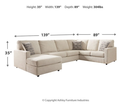 Edenfield 3-Piece Sectional with Ottoman - PKG014853