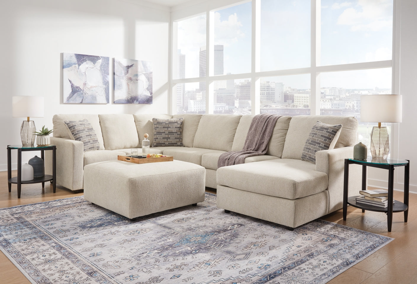 Edenfield 3-Piece Sectional with Ottoman - PKG014854
