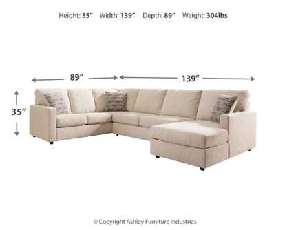 Edenfield 3-Piece Sectional with Ottoman - PKG014854
