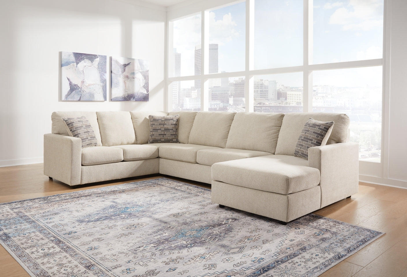 Edenfield 3-Piece Sectional with Ottoman - PKG014854