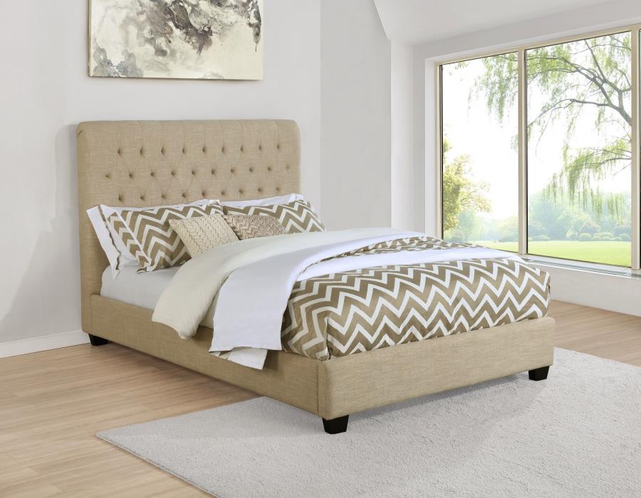 Chloe Beige Queen Bed