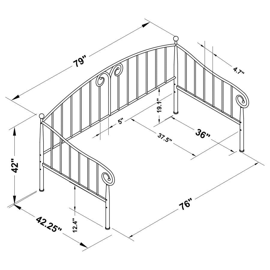 Grover Black Twin Daybed