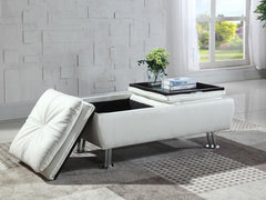Dilleston White Storage Ottoman