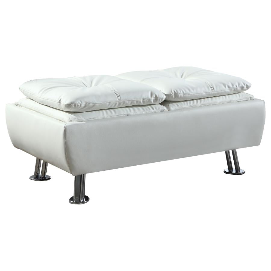 Dilleston White Storage Ottoman
