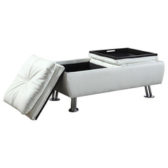 Dilleston White Storage Ottoman