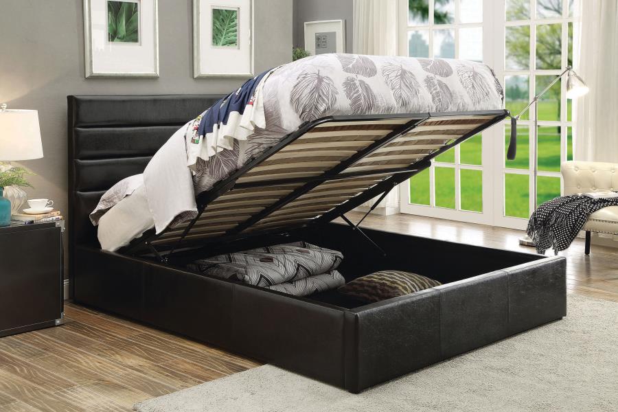 Riverbend Black Eastern King Storage Bed