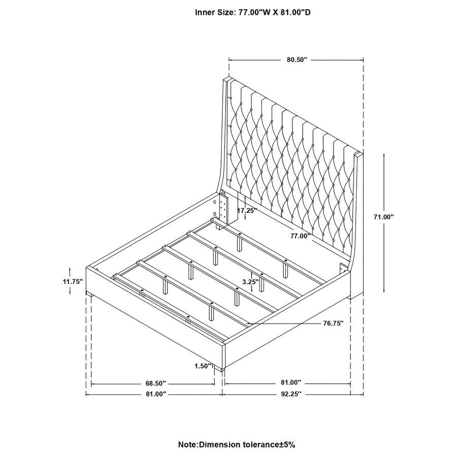 Camille Grey Eastern King Bed