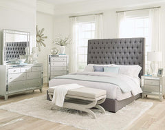 Camille Silver Queen Bed 5 Pc Set