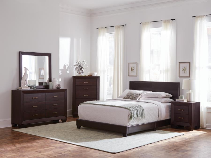 Dorian Brown California King Bed 4 Pc Set