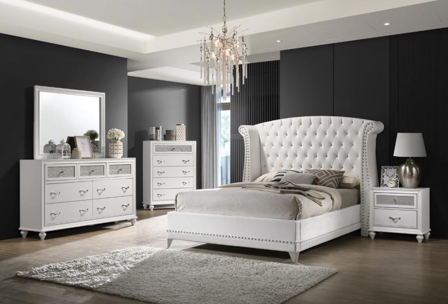 Barzini White Eastern King Bed