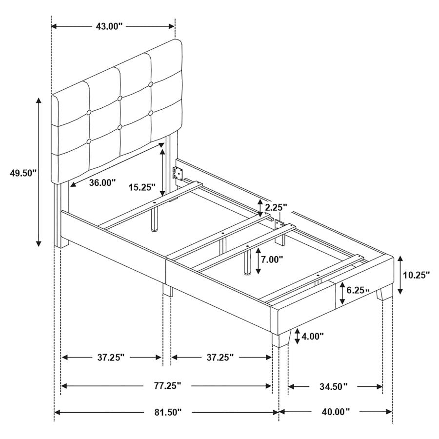 Mapes Grey Twin Bed