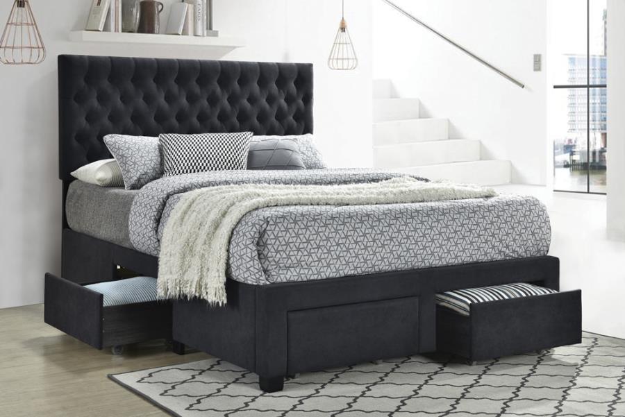 Soledad Grey Queen Storage Bed