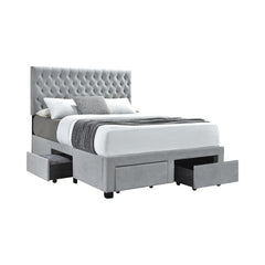 Soledad Grey Eastern King Storage Bed