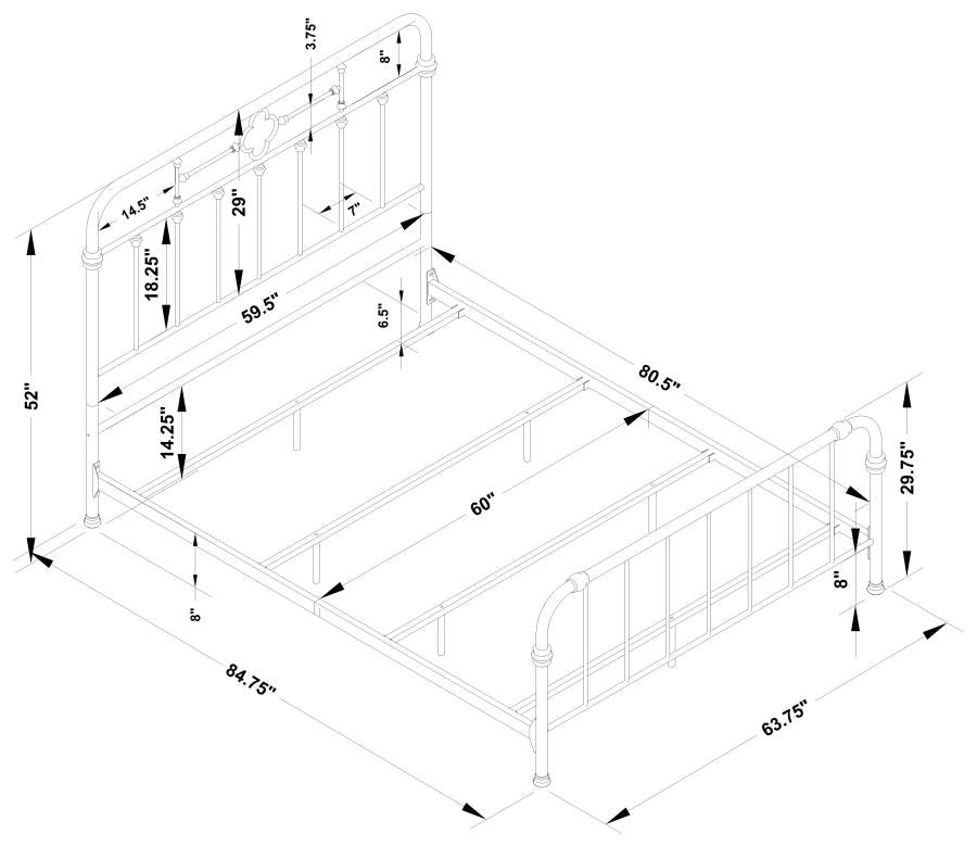 Packlan Black Queen Bed