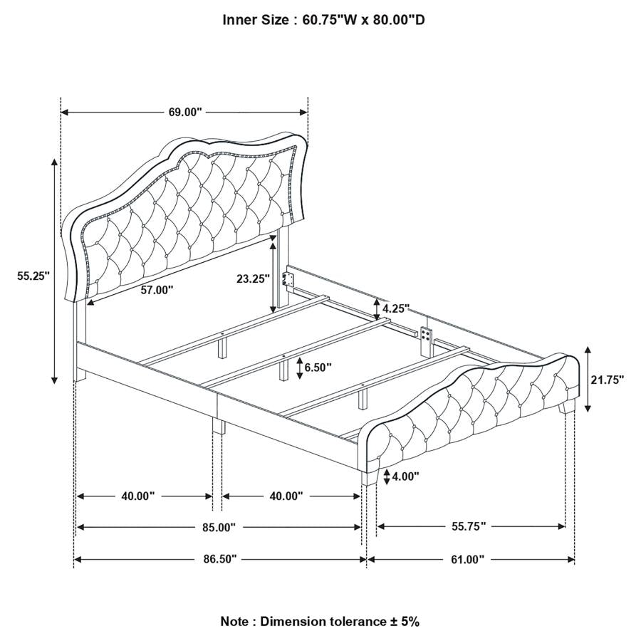 Bella Grey Queen Bed