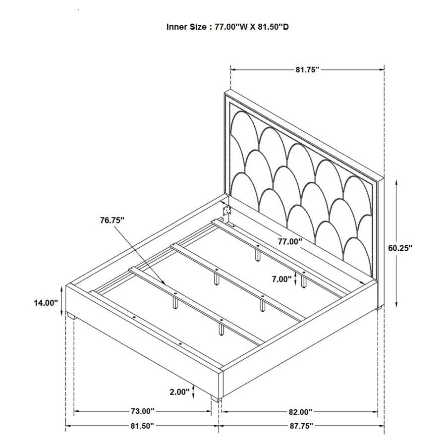 Bowfield Grey Eastern King Bed