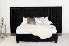 Hailey Black Eastern King Bed W/ Wing Panel