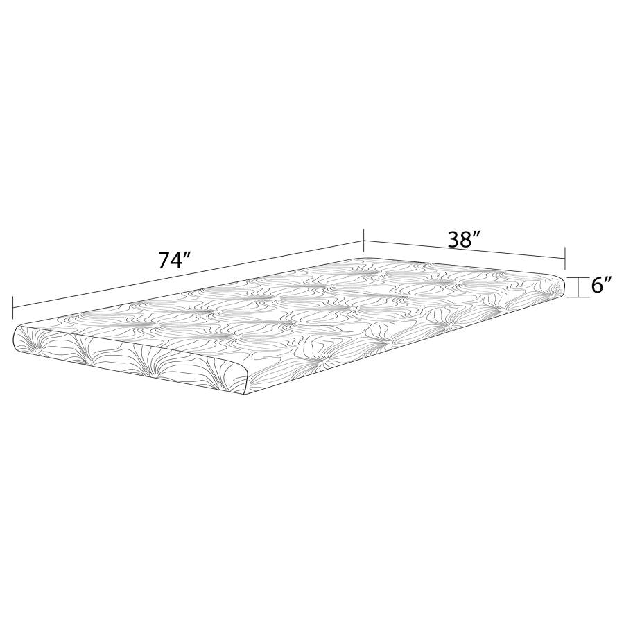 Joseph White 6" Twin Memory Foam Mattress