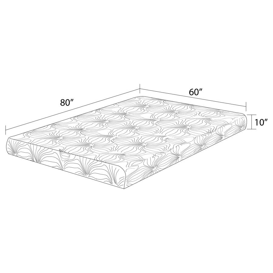 Key White 10" Queen Memory Foam Mattress