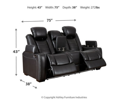 Party Time Power Reclining Loveseat with Console