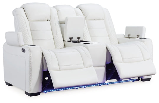 Party Time Power Reclining Loveseat with Console