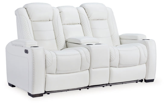 Party Time Power Reclining Loveseat with Console