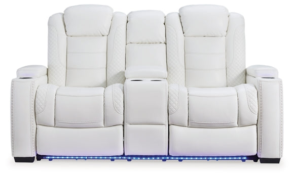 Party Time Power Reclining Loveseat with Console