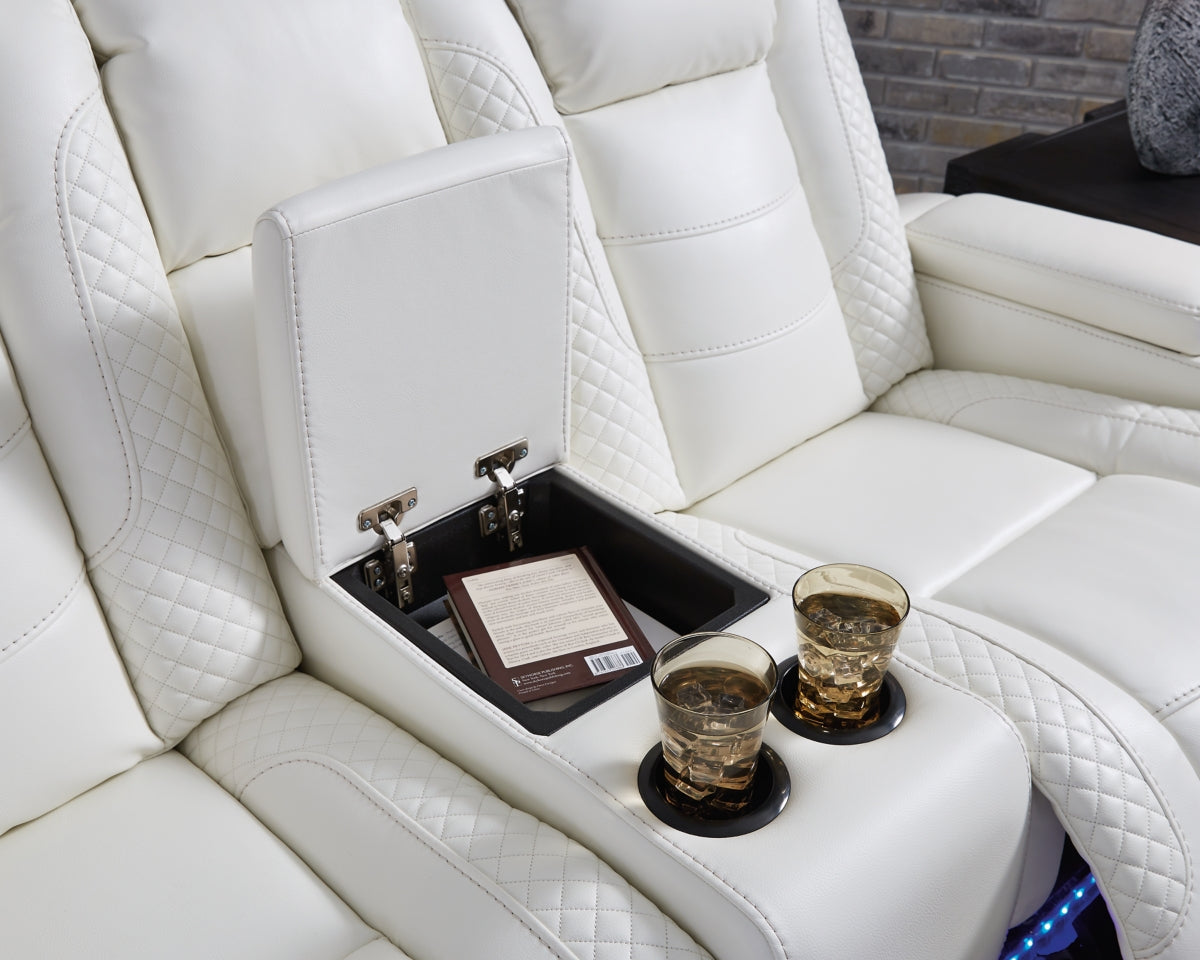 Party Time Power Reclining Loveseat with Console