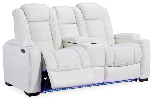 Party Time Power Reclining Loveseat with Console