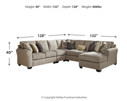 Pantomine 5-Piece Sectional with Ottoman - PKG010947