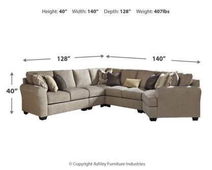 Pantomine 5-Piece Sectional with Ottoman - PKG010948