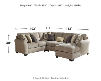Pantomine 4-Piece Sectional with Ottoman - PKG010949
