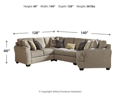 Pantomine 4-Piece Sectional with Ottoman - PKG010950