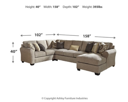 Pantomine 4-Piece Sectional with Ottoman - PKG010951