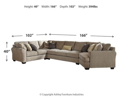 Pantomine 4-Piece Sectional with Ottoman - PKG010952