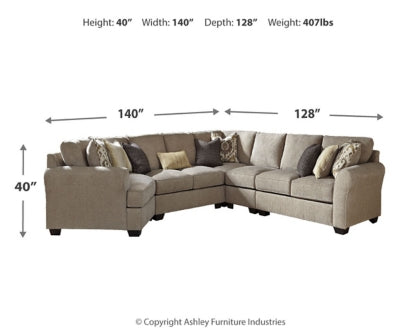 Pantomine 5-Piece Sectional with Ottoman - PKG010942