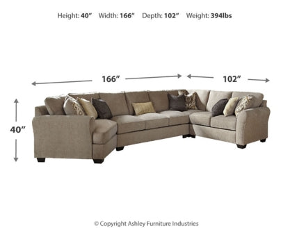 Pantomine 4-Piece Sectional with Ottoman - PKG010944