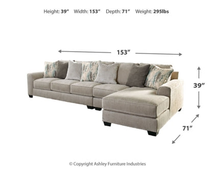 Ardsley 3-Piece Sectional with Ottoman - PKG001217