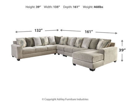 Ardsley 5-Piece Sectional with Ottoman - PKG001219
