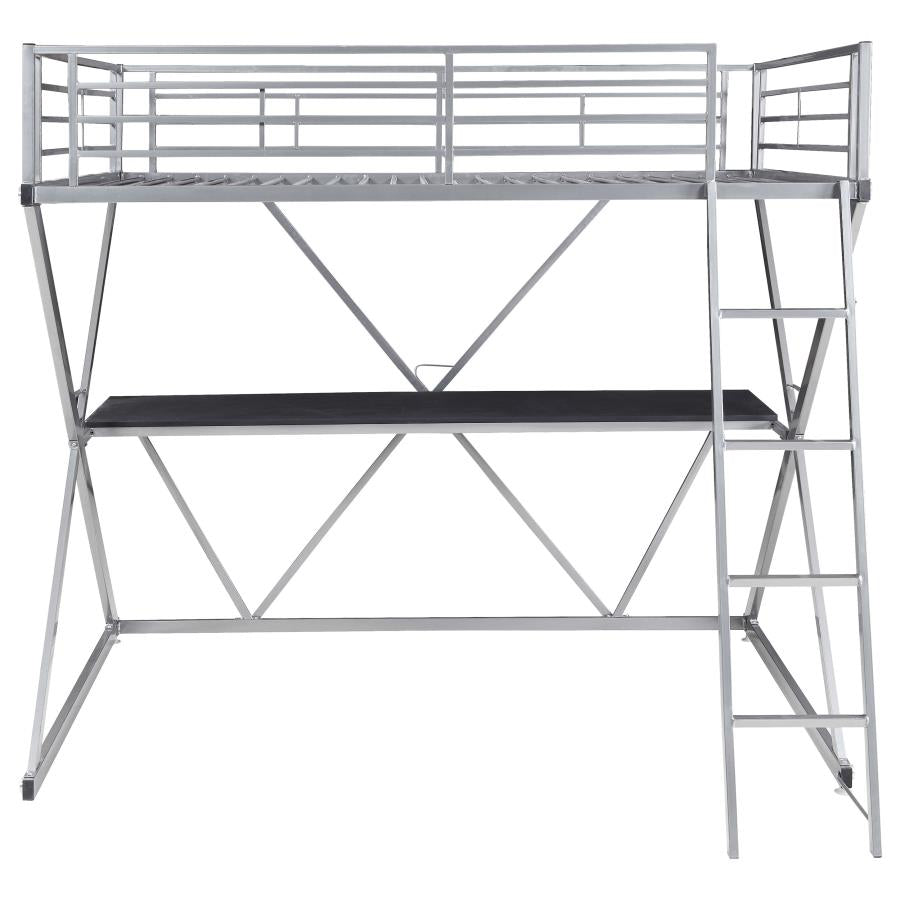 Hyde Silver Full Workstation Loft Bed