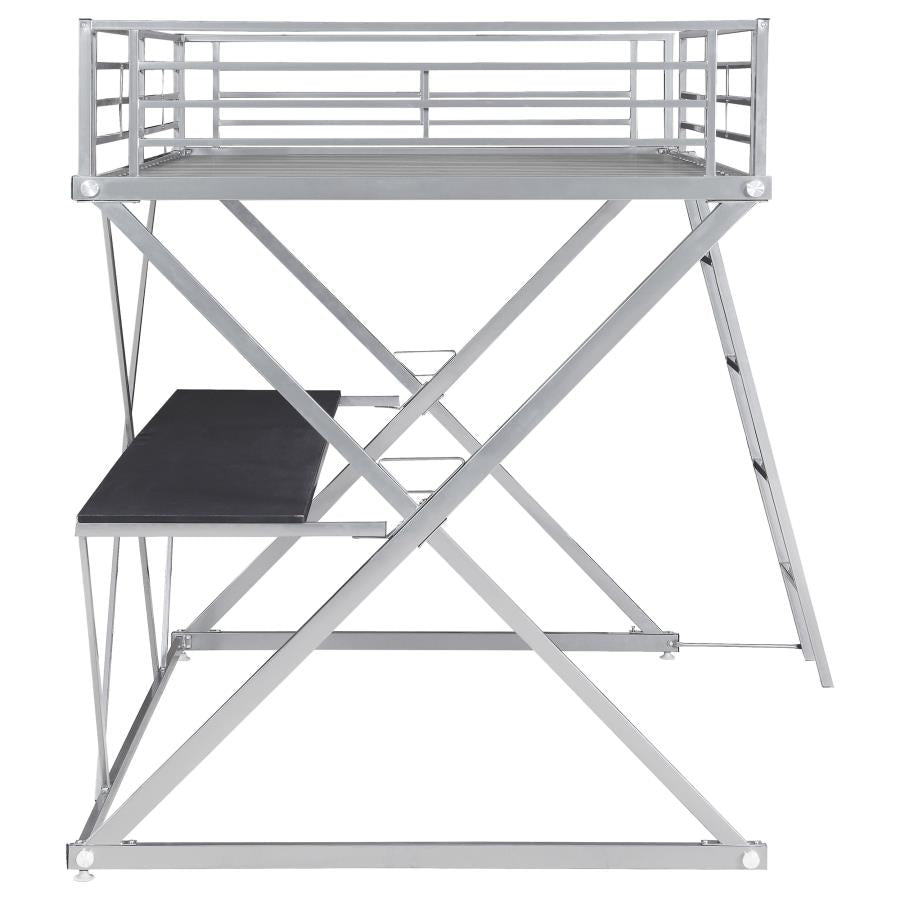 Hyde Silver Full Workstation Loft Bed